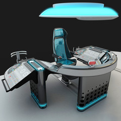 Ship modular equipment. Multipurpose control panel large-sized vessels. The foundation of the captain's bridge. © Oleg