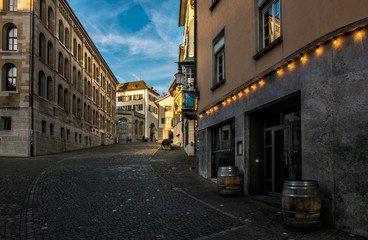 Fototapeta na wymiar The streets of the old city of Zurich. Switzerland.