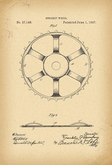 1897 Patent Velocipede sprocket wheel Bicycle archive history invention 