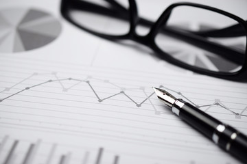 Financial graphs, business concept