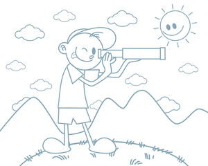 Boy with a telescope