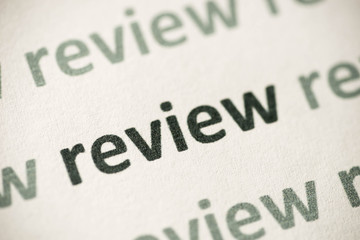 word review printed on paper macro
