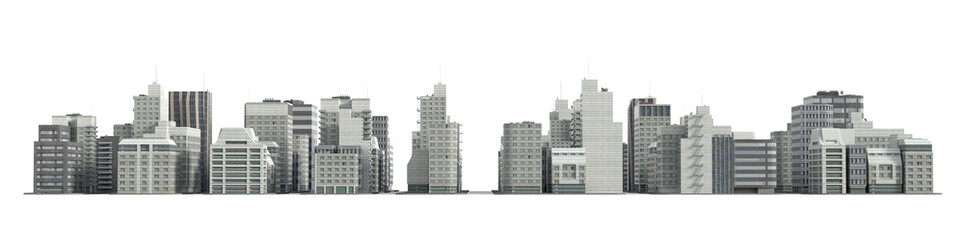 Fototapeta na wymiar City and apartment buildings. 3d render.
