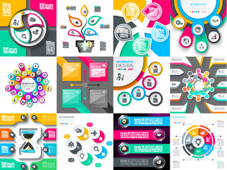 Infographic design vector sets used for workflow layout. - obrazy, fototapety, plakaty