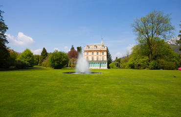 Fototapeta premium PALLANZA, ITALY APRIL, 25, 2018 - The Villa in the botanical garden of Villa Taranto in Pallanza, Verbania, Italy.