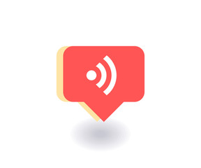Wireless and wifi icon, vector symbol in flat style isolated on red background. Social media illustration.