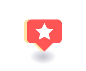 Star icon, vector symbol in flat style isolated on red background. Social media illustration.
