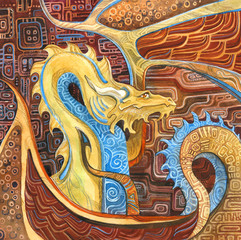 dragon in Klimt's style