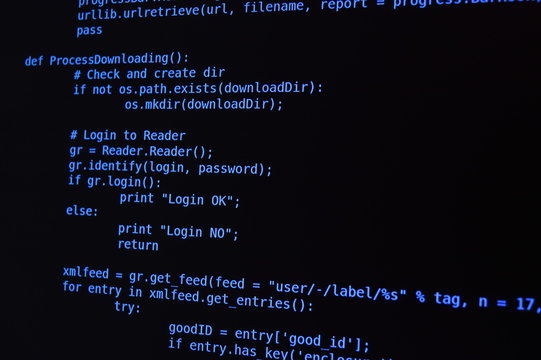 Program piece of the script for access to the Internet resource. Blue font. Naturally.