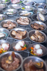 Various kinds of dim sum including dumplings traditional chinese food