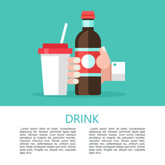 Drink. Vector illustration in flat style.