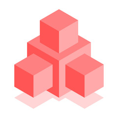 Abstract cubic icon. Isometric illustration for covers design in flat 3D style. Vector geometric logo.