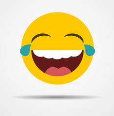 Isolated Laughing emoticon in a flat design