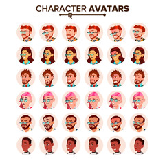 Obraz premium People Avatar Set Vector. Man, Woman. Human Emotions. Anonymous Male, Female. Icon Placeholder. Person Shilouette. User Portrait. Comic Emotions. Handsome Manager. Flat Cartoon Character Illustration