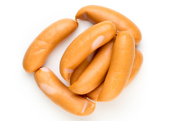 Pork sausage isolated on white background.