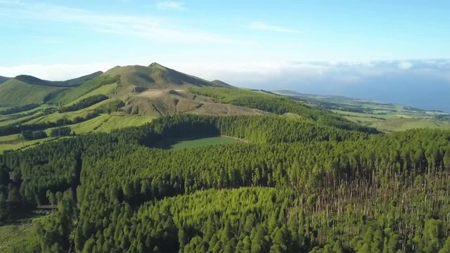 Azores travel - landscape aerial view