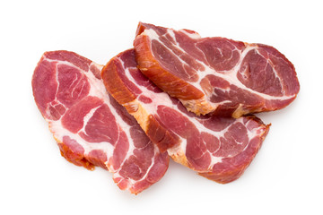 Fresh pig crude meat with rosemary.