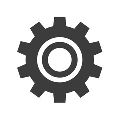 Gear icon on white background.