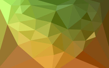 Light Green, Yellow vector triangle mosaic cover with a heart in a centre.