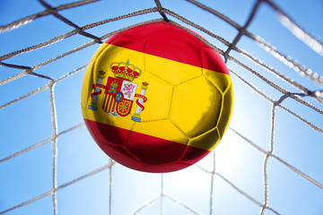 Fussball mit spanischer Flagge