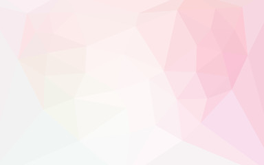 Light Pink, Yellow vector polygonal template with a heart in a centre.