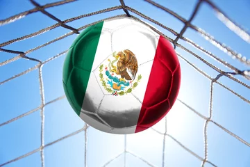 Crédence de cuisine en verre imprimé Foot Fussball mit mexikanischer Flagge