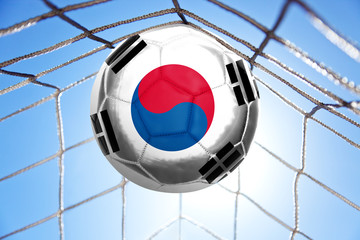 Fussball mit koreanischer Flagge