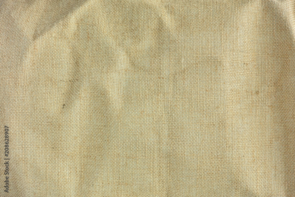 Aufkleber Texture of brown sack canvas with delicate grid to use as grunge background high resolution texture