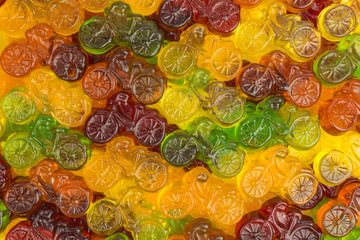 background of gummy candy in the shape of bicyles