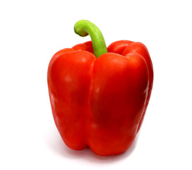 red sweet paprika on white background