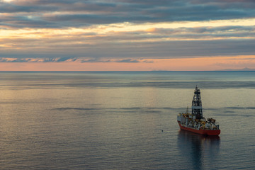 drilling platform at sea