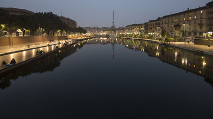 Fototapeta na wymiar Darsena di Porta Ticinese - Milano