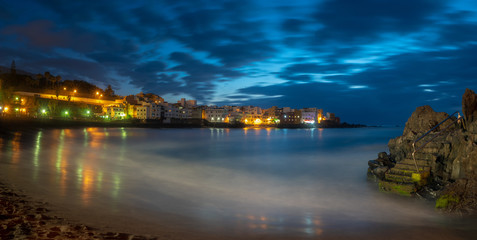 Fototapeta na wymiar Punta Brava.Playa Jardin,Puerto de la Cruz,Tenerife.Night Photography