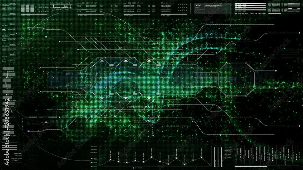 Aufkleber Futuristic motion element user interface information technology virtual head up display for background computer desktop screen display