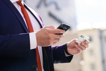 Pay your purchases by credit card via mobile phone.