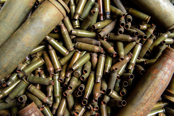 Sleeves from the machine gun and large-caliber machine gun.
