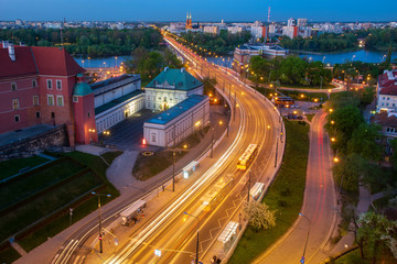 The route next to the royal castle in Warsaw