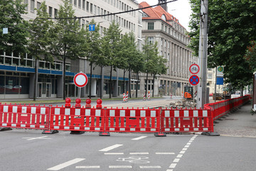 Naklejka premium Straßenbaustelle