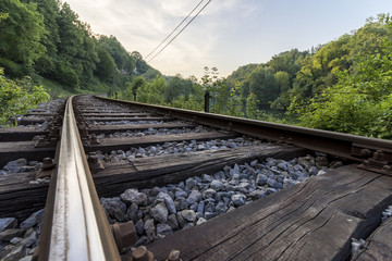 Rail road tracks, travel concept