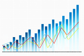 business graph chart ideas concept  white diagram background financial ideas concept