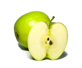 green apple isolated on white background. food, healthy