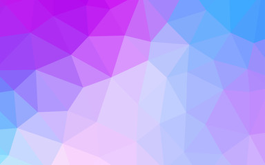 Light Pink, Blue vector polygon abstract backdrop.
