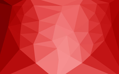 Light Red vector low poly cover with a heart in a centre.
