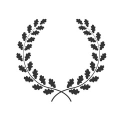 Oak wreath vector isolated on white