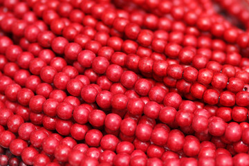 Red balls necklace beads decorative handmade accessory