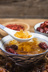 Peach gum and tremella soup