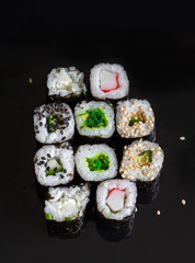 Sushi on a black background 14