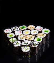 Sushi on a black background 17
