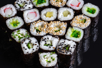 Sushi on a black background 18