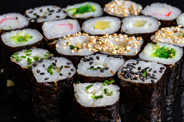 Sushi on a black background 19